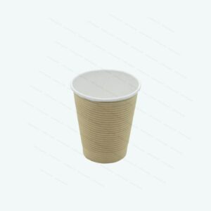 Coffee Cup S/Wall Ripple Kraft 350ml