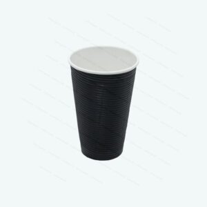 Coffee Cup S/Wall Ripple Black 500ml